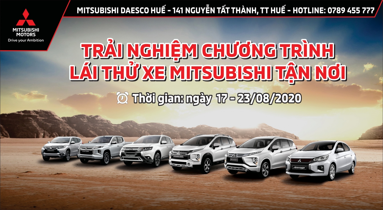 TRẢI NGHIỆM CHƯƠNG TRÌNH LÁI THỬ XE MITSUBISHI TẬN NƠI - NHẬN NGAY QUÀ TẶNG