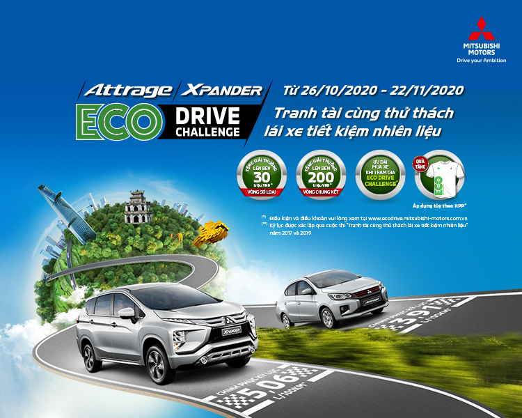 THỬ THÁCH LÁI XE TIẾT KIỆM NHIÊN LIỆU – ECO DRIVE CHALLENGE 2020 CÙNG MITSUBISHI XPANDER VÀ ATTRAGE